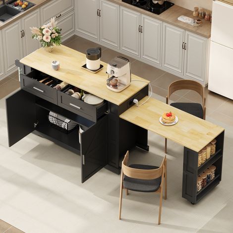 Mobile cucina con piano estraibile e prese MDF OKMYHOME (1/5)
