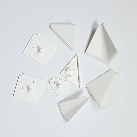 Kit terminali tappi e angolari per alzatina accessori top cucina vari colori colore: bianco a becco
