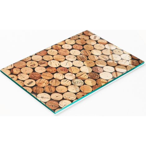 Tabla decorativa multifuncional para cocina, fabricada con corchos de vino endurecidos, 80x52 cm.