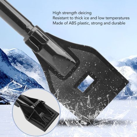 Pelle à Neige 3-en-1 pour Voiture, Extensible Détachable Rotative en Acier Inoxydable Blanc Argenté - Lot de 6 Pièces pour Urgence (1/4)