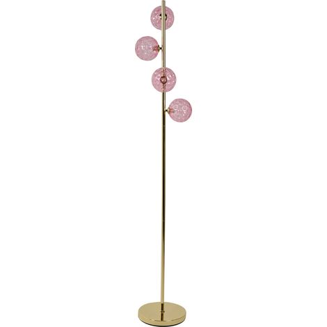 Lampada da terra moderna con paralume rotondo in vetro e base in metallo rosa Anadyr (1/5)