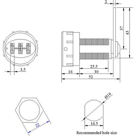 Codeschloss, mechanisches digitales Schubladenschloss, 3-stelliger Zahlencode aus Zinklegierung für Kleiderschrank, Schrank, Schublade, Briefkasten (1723 mm Holzschrank) (1/5)