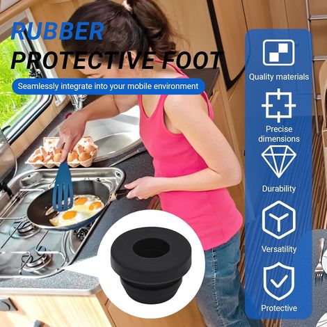 24 Pièces Bouchon Caoutchouc, Joint Plaque de Cuisson, Camping Accessoires, Pieds en Caoutchouc, Compatible avec Dometic, Smev et Thetford avec Barres de 5 mm