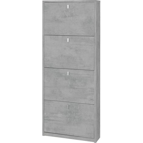 Scarpiera 4 Ante 63x154x18 cm Cemento (1/2)
