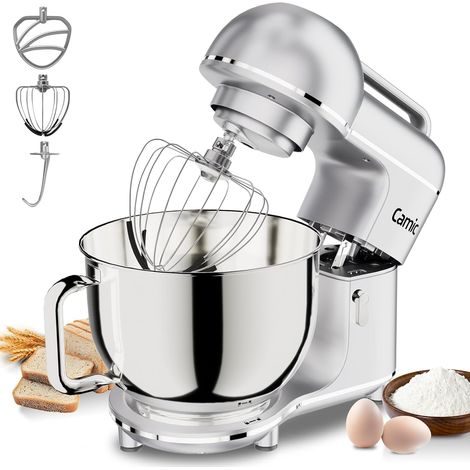 Pastry Mixer with Speed Levels with Carry Handle, Stainless Steel Mixing Bowl, Kneader with Mixer Hook, Dough Hook, Whisk (1/5)