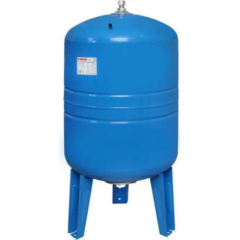 Varem Maxivarem LS Ausdehnungsgefäß 100l für Hauswasserwerk vertikal mit Edelstahlflansch blau