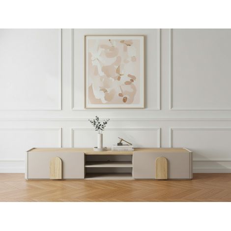 BOBOCHIC - Meuble TV 1 porte 1 tiroir 220 cm ENYRA   Beige