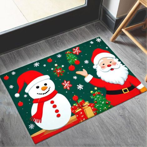 2Tapis de cuisine Père Noël antidérapant, tapis de sol anti-fatigue, paillasson adapté à la décoration de la cuisine - 6090cm (1/4)