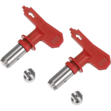 Kit de buses réversibles pour pistolet à peinture Airless — Buse de pulvérisation pour la peinture de la maison, du jardin et des clôtures — Rouge — Orifice : 26 mm
