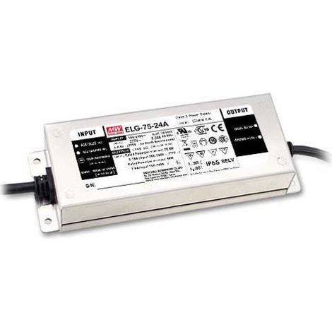 Transformateur LED 24VDC 75W IP67 DALI MeanWell ELG-75-24DA