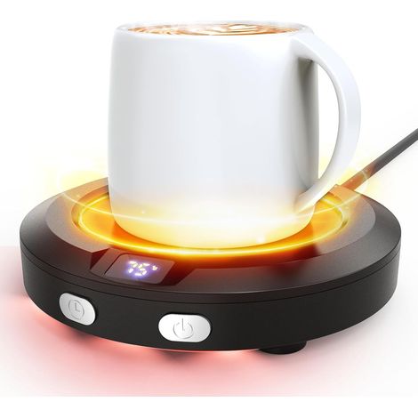 Mini Chauffe Tasse Bureau avec Minuterie pour 2-12H Arrêt Automatique, Réchauffe Tasse Electrique à 3 Réglages de Température, Maintien Thé Lait Café au Chaud (1/5)