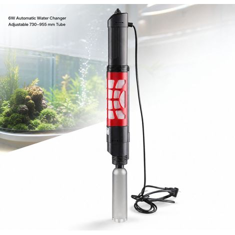 Changeur d'Eau Automatique - Pompe Électrique 6W pour Aquarium, Nettoyeur de Gravier avec Tube Télescopique, Débit 350L/h (1/5)