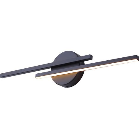 Lampe Miroir Salle de Bain 15W Applique Murale Salle de Bain Led 55 cm noir Lumière chaude (1/5)