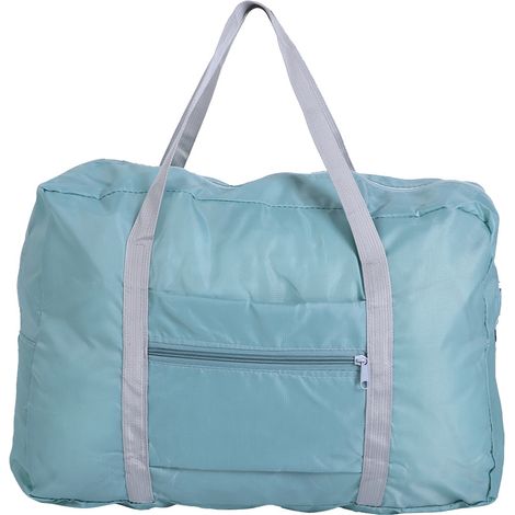 Sac de rangement pliable grande capacité imperméable pour vêtements, idéal voyage extérieur, bleu ciel, portable. (1/5)