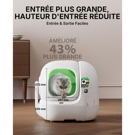Bac à litière autonettoyant intelligent pour chat avec caméra IA intégrée, maison de toilette automatique grand espace avec suivi de santé multi-chats et contrôle des odeurs efficace (1/5)