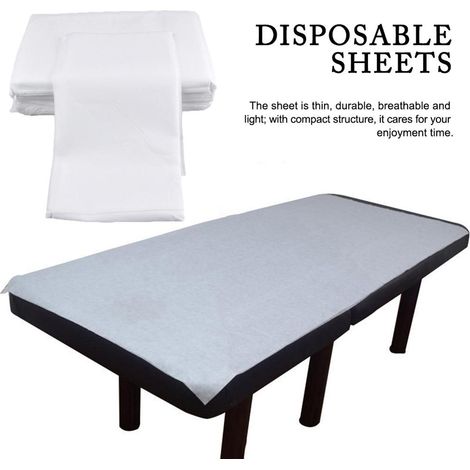 Lot de 100 draps jetables 180x80cm pour table de massage, housse imperméable de soin spa, linge non tissé à usage unique. (1/5)