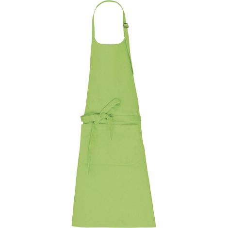 Tablier avec poche en coton bio KARIBAN Vert Citron Unique.