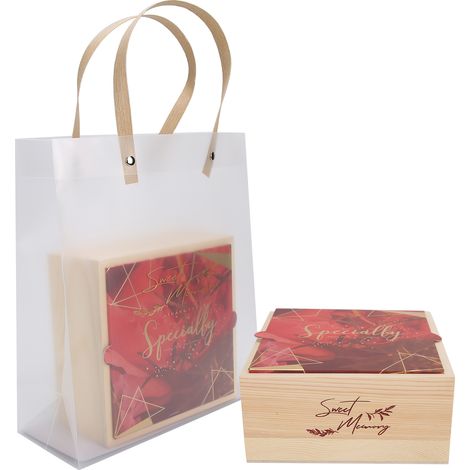 Lot de 2 boîtes cadeaux de mariage en bois, en PVC, élégantes, pour bonbons, accessoire de fête d'anniversaire n° 3 (1/5)