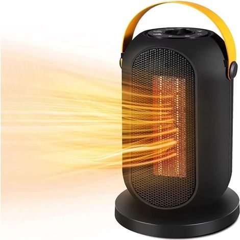 Mini Radiateur Soufflant 1200W, 6 Modes, PTC Radiateur Soufflant Céramique, Chauffage Electrique, 90°Oscillation Thermostat Ajustable Pour Salle De Bain, Bureau, Salon (1/4)