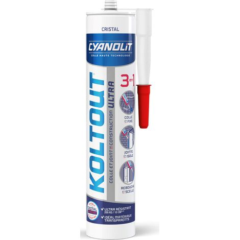 Colle silicone transparente 290 ml – Ultra-résistante pour bois, métal, carrelage – Étanchéité totale, séchage rapide – Pour chantiers humides – Ac Marca (1/4)