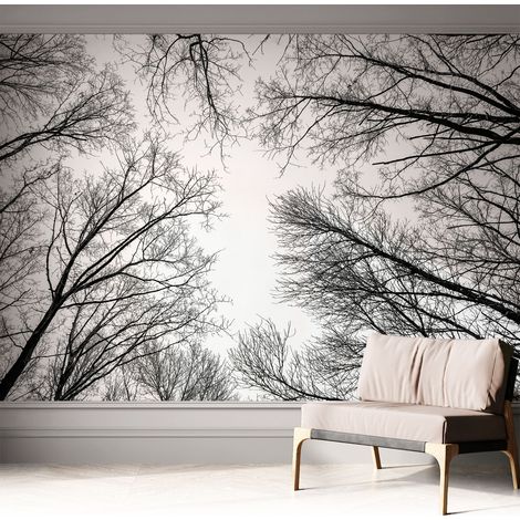 Selbstklebend Tapete - abwaschbar - Raumgestaltung Schlafzimmer Wohnzimmer Tapete Kahle Äste 312x219 cm (1/5)