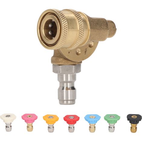 Nettoyeur Haute Pression Buse 7 Pièces avec Raccord 1/4 Pouce Interface Rapide 2.5GPM 4500PSI Angles Multiples (1/5)