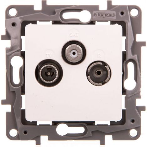 Niloe RTV-SAT Antennenbuchse, Durchgangsverstärkung, 14 dB, weiß, 764564