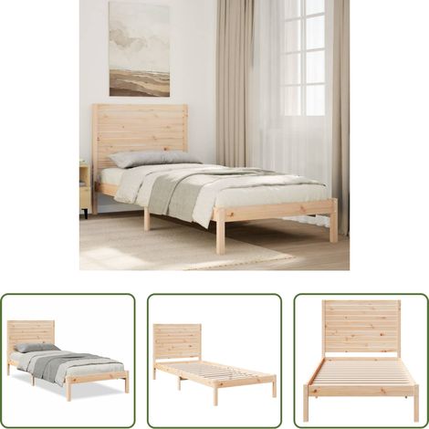 Cadre de lit - Cadre de lit extra long sans matelas 90x210 cm bois massif (1/5)