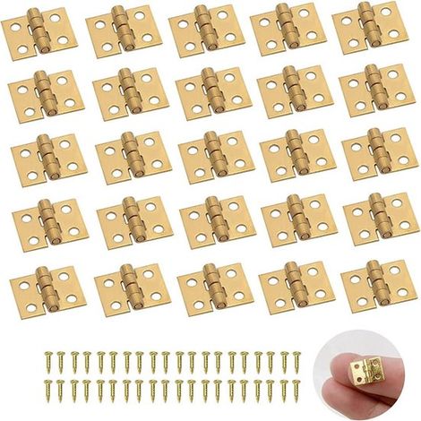 Minibisagras - Bisagras pequeñas - Carpintería - Giratorias 90 grados - 50 piezas - Latón (1/5)