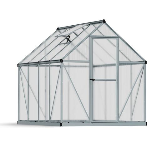 Palram - Canopia Aluminium Gewächshaus Mythos 6x8 Silber 247x185x208 cm