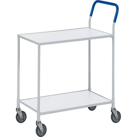 Kongamek Tischwagen mit pulverbeschichtetem Gestell in weiss, ohne Bremse mit 760x430mm Ladefläche