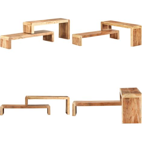 Mobili Porta TV 2 pz in Legno Massello di Acacia - Porta TV in acacia - Arredo soggiorno