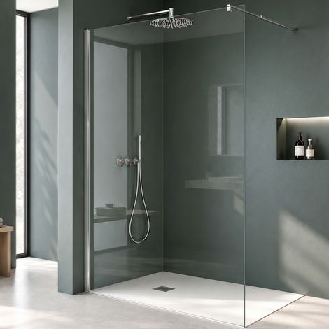 Mai & Mai Duschwand für Dusche Duschabtrennung 110x200cm Walk-In Dusche ESG-Sicherheitsglas 10mm NANO Glas BRAM3 Bremen2K (1/5)