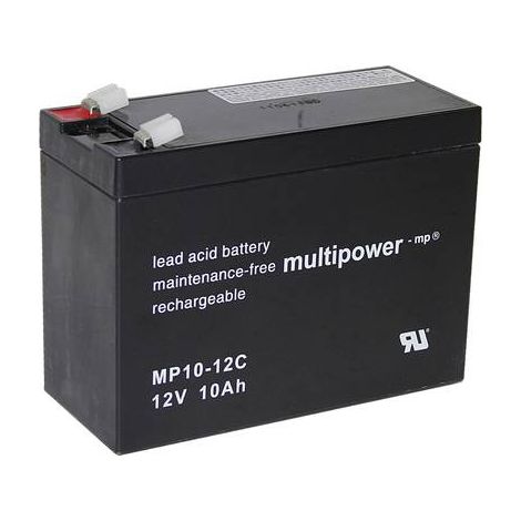 Multipower Batterie au plomb 12 V 10 Ah noir
