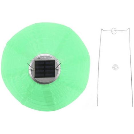 Pair Lanterne Solaire Étanche IP55 en Nylon Vert pour Jardin Extérieur Fête de Festival Style Chinois Suspension- (1/5)