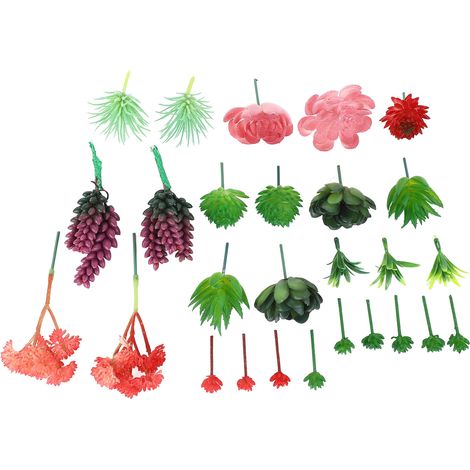 27 PCS mini plantes succulentes artificielles en PVC souple réaliste, texture fine, DIY, décoration intérieure (1/5)