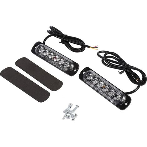 Pieces 12V 6 LED Car Truck Emergency Warning Strobe Light Flashing Danger Lamp High Brightness 19 Lighting Modes for Cars Motorcycles SUV (Blue Red Light). (1/4)