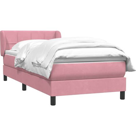 Cama box spring con colchón terciopelo rosa 80x220 cm vidaXL