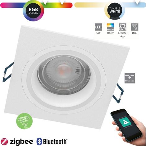 Lampada del soffitto Carosso-Z Alu Weiss LED 5W 2700-6500K L: 9,3 cm B: 9,3 cm H: 2,5 cm Dimmabile con funzione Connect-Z (1/5)