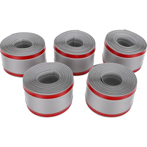 5 cache-câbles, 5 cm x 3 m, gris, en PVC souple auto-adhésif, pour dissimuler les câbles et protéger les rallonges sur les sols, les tapis et les murs. (1/5)