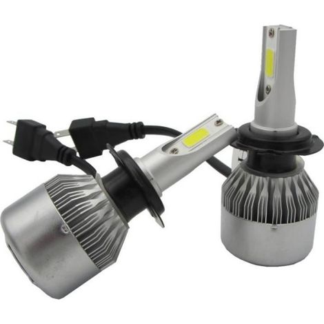 Ampoule LED H7 - 110 W - 26000 LM - Température de couleur 6000 K - Pour phares avant voiture - Lot de 2 (1/4)