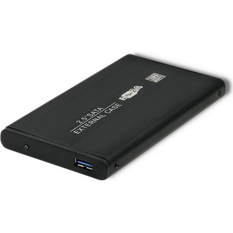 Case/armadio in alluminio Qoltec per HDD/SSD da 2,5" SATA3 USB 2.0 Nero (1/5)