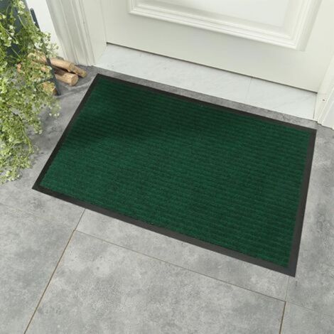 (Vert, 40x60cm).Paillasson Exterieur/Interieur Entrée Tapis de Porte Lavable Machine Tapis d'entrée Durable et Antidérapant Absorbe l'eau et Ramasse la Saleté (1/5)