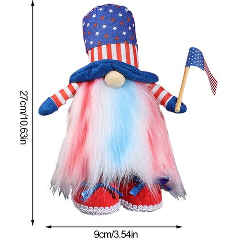 Gnomes patriotiques, poupée sans visage, décorations du 4 juillet, fête de l'indépendance américaine, décorations de la journée des anciens combattants, Tomte and Stripes Nisse