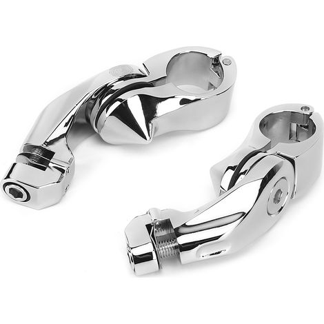 Repose-pieds latéraux courts en aluminium pour moto, paire de supports de marchepieds argentés, compatibles FLHTCU 1984-2019, fixation robuste (1/5)