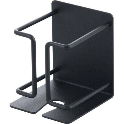 Porta bollitore a parete - autoadesivo - acciaio inox - bagno - box doccia - nero - 6,7 x 6,7 x 8 cm (1/4)