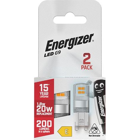 Energizer S29490 LED G9 200 Lumens 1.8W 6500K x 2 S29490 ENG6680