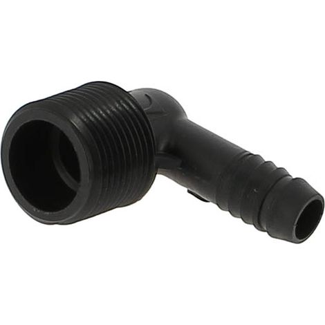 Coude déport SBE cannelé intérieur tube Ø16 – Filetage mâle 3/4' – Raccord pour irrigation et plomberie – Plastique cannelé durable