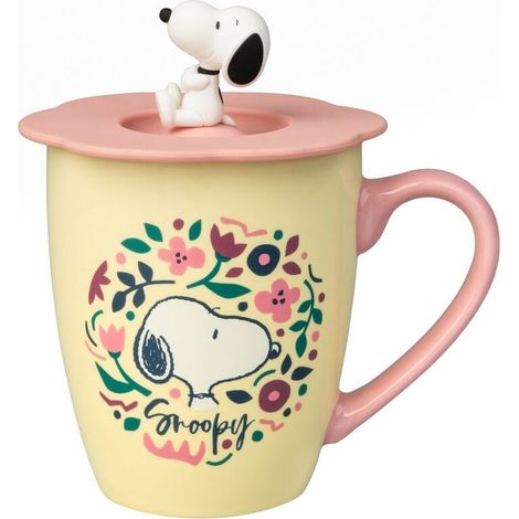 Taza premium de Snoopy con tapa taza de caf de cer mica de 355 ml