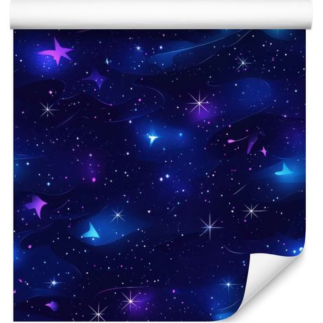 Papier peint aquarelle galaxie bleu marine et bleu, format libre 50x1000 cm (1/5)